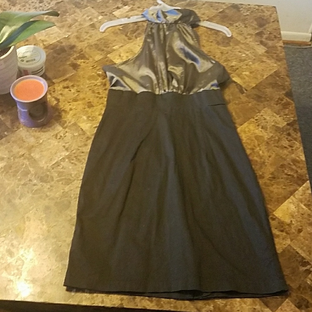 Wetseal halter dress, satin and cotton mix